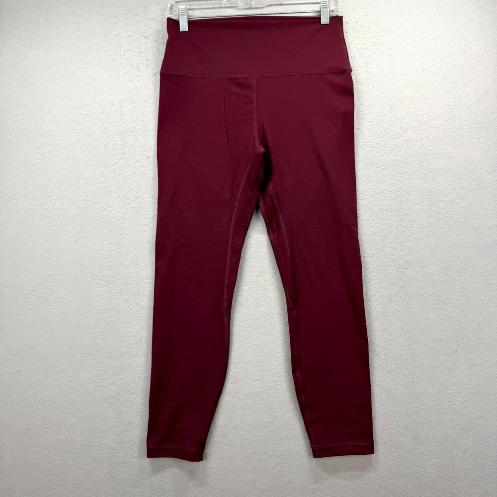 HeyNuts Full-Length Ankle Leggings Womens XL Fits 29x25* Burgundy High Waisted